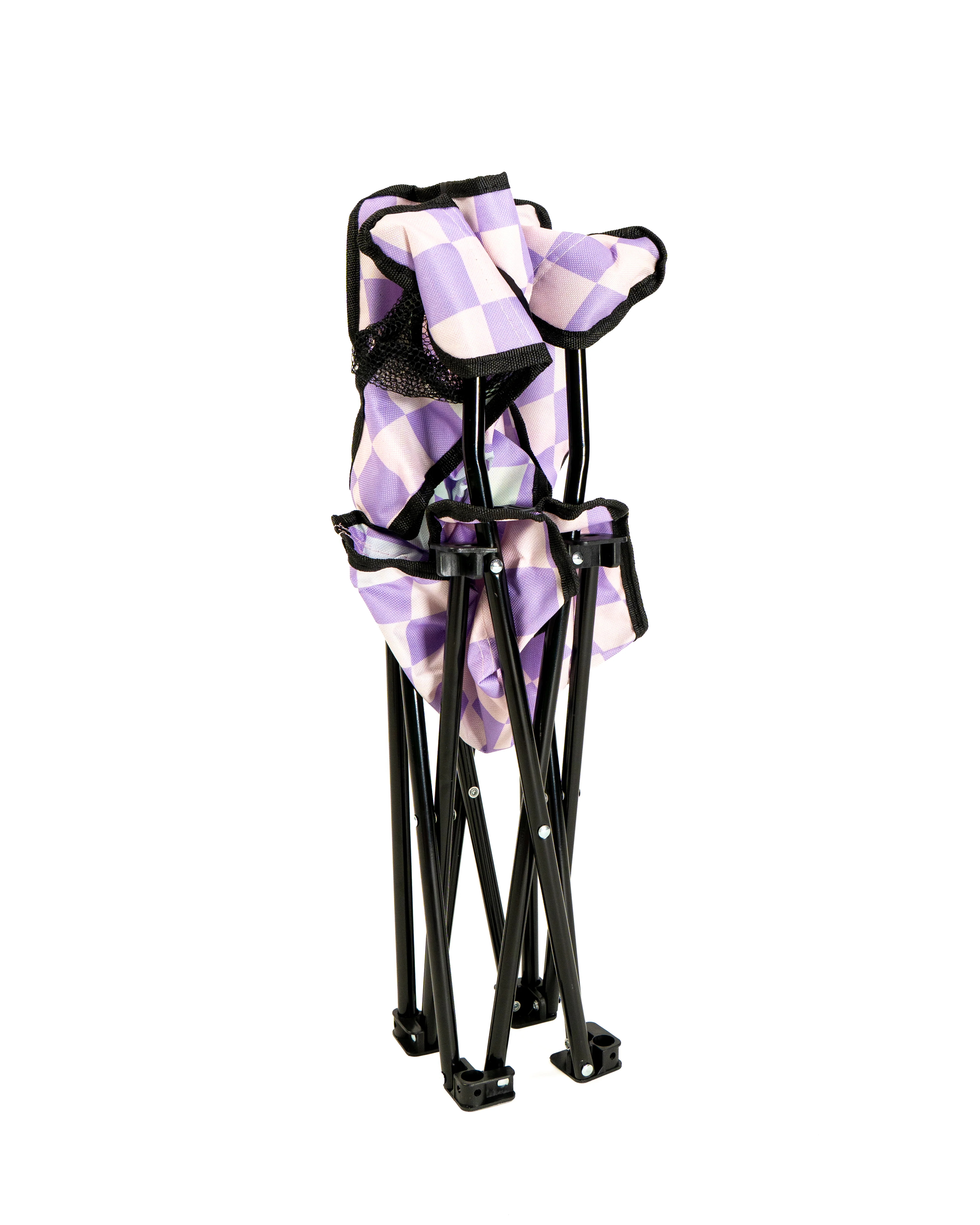 Adley Purple Checkered Camping Chair - Image 3