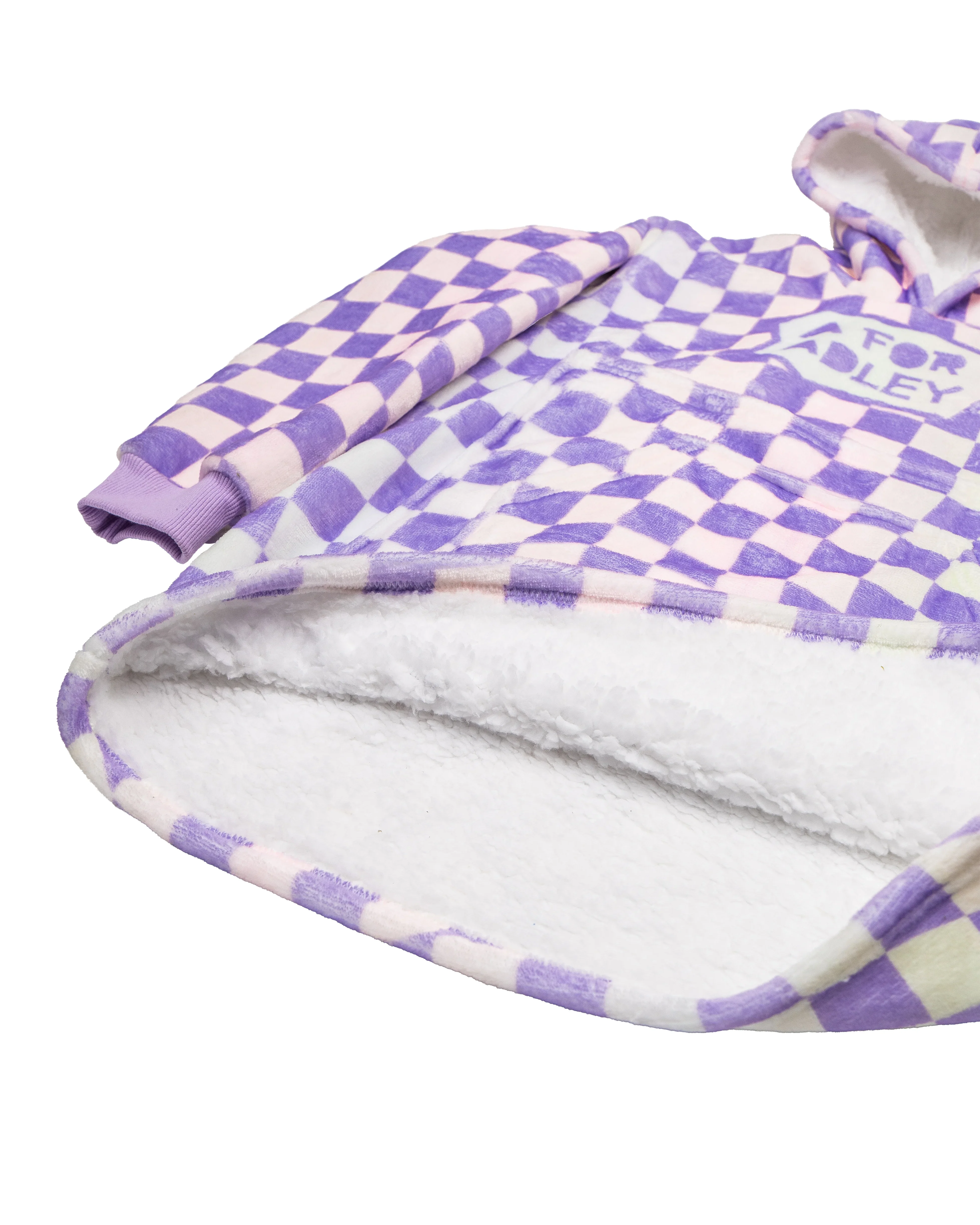 Purple Checkered Blanket Hoodie - Image 3